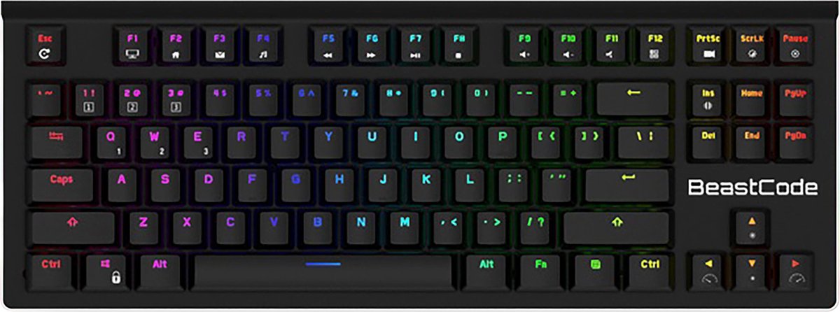 BeastCode® G87 - Tenkeyless Mechanisch Gaming Keyboard - Dual Mode - RGB Verlichting - TKL Toetsenbord - Oplaadbaar - Bluetooth - Blue Switches