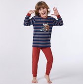 Woody pyjama jongens - koe - streep - 212-1-PLC-S/901 - maat 128