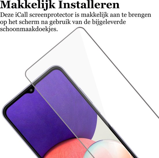 Screenprotector geschikt voor Samsung A22 5G + Camera Lens - Glas Screen Protector