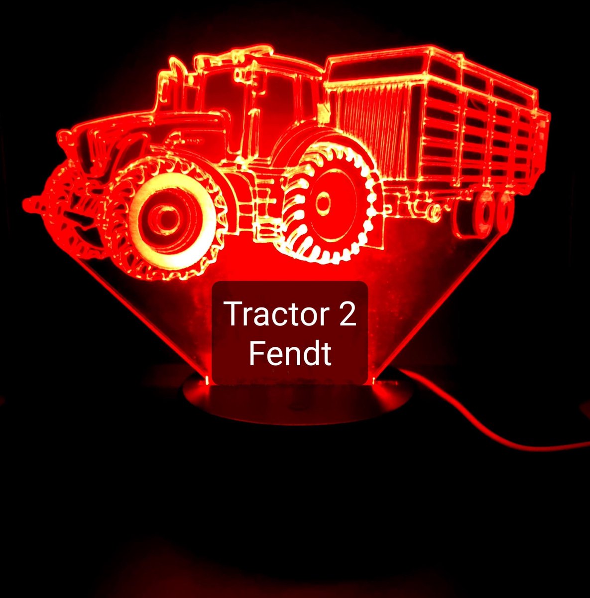 TRACTOR 2 met aanhanger 3D Led lamp
