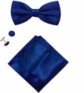 Vlinderdas -pochet -manchetknopen -blauw-Trouwen-Kerst-Charme Bijoux