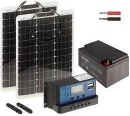 WL4 SOLAR-KIT-260B50-20F kit complet d'énergie solaire avec batterie 12V  26Ah, cordon,... | bol.
