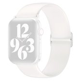 Elasticiteit Siliconen Vervangende Band Horlogeband Voor Apple Watch Series 6 & SE & 5 & 4 40mm/3 & 2 & 1 38mm (Wit)
