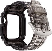 Voor Apple Watch Series 3 & 2 & 1 38 mm Gradient TPU Integrated Case Strap (zwart door. - Zilveren sluiting)