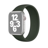 Voor Apple Watch Series 6 & SE & 5 & 4 40 mm / 3 & 2 & 1 38 mm Effen kleur elastische siliconen vervangende polsband horlogeband, maat: L 156 mm (donkergroen)