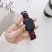 Hars vervangende horlogeband voor Apple Watch Series 6 & SE & 5 & 4 40 mm / 3 & 2 & 1 38 mm (paars zwart)
