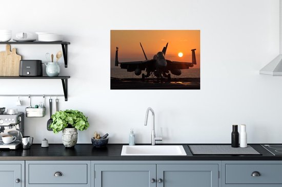Affiche Avion - Avion de chasse - Porte-avions - 90x60 cm
