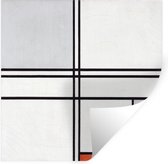 Muurstickers - Sticker Folie - Compositie 1 met rood en grijs - Piet Mondriaan - 80x80 cm - Plakfolie - Muurstickers Kinderkamer - Zelfklevend Behang - Zelfklevend behangpapier - Stickerfolie