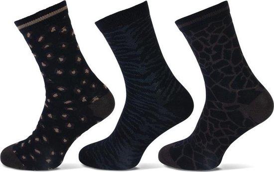 3 paires de chaussettes femme imprimé léopard - Zwart - Taille 39