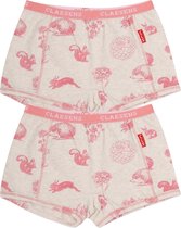 Claesen's Meisjes 2-pack Boxershort- Roze Eekhoorns Print- Maat 116-122