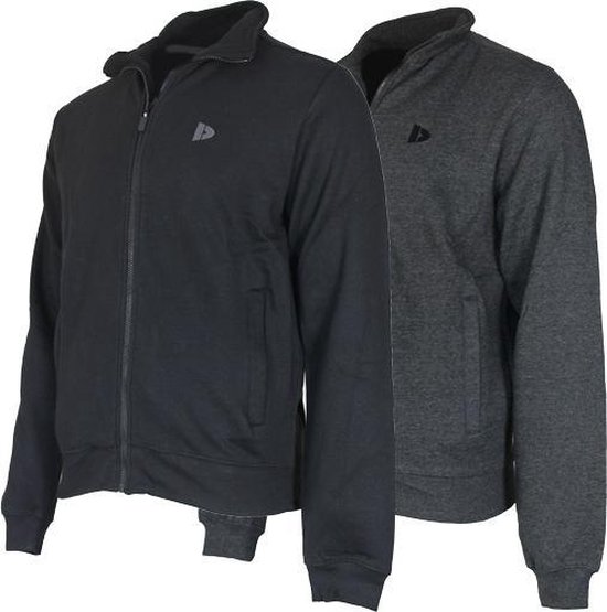 2 Pack Donnay sweater zonder capuchon - Sporttrui - Heren - Maat L - Charcoal/Black