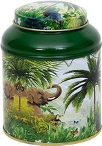 Boîte de rangement pour café ou thé forêt tropicale avec couvercle intérieur