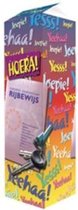 Melkpak - HOERA! RIJBEWIJS - Gevuld met een mix van verpakte toffees - In cadeauverpakking met gekleurd lint