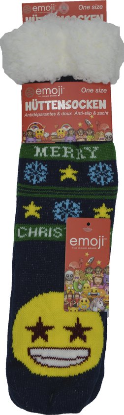 Chaussettes de Noël de maison unisexe Happy - Extra chaudes et douces - Antidérapantes - Huttensocken dot - taille unique