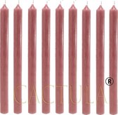 Cactula | lange dinerkaarsen 2.1 cm x 28 cm | Oud Roze | 18 stuks | 10 branduren
