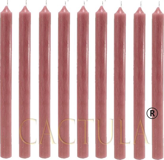 Cactula | bougies longues 2,1 cm x 28 cm | Rouge | 18 pièces | 10 heures de combustion