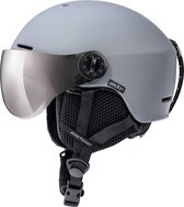 Meteor Falven Ski helm + vizier - grijs- Maat: M 55-58 - super licht.