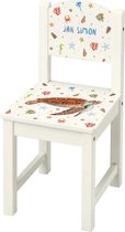 World of Mies kinderstoeltje met naam - Houten stoel zeeschildpad - wit Sundvik model - hoogwaardige kleurenprint in het hout - handgeschilderd design door Mies