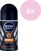 Nivea - Deodorant Roller - Stress Protect Male - 6 x 50ML - Voordeelverpakking