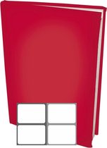 Rekbare Boekenkaften A4 - Rood - 6 stuks inclusief grijze labels