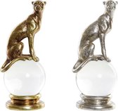 Decoratieve figuren DKD Home Decor Hars Kristal Luipaard (2 pcs) (12 x 11 x 28 cm)