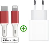 Snellader 20W met Lovely Red edition USB-C naar Lightning Kabel 1m - Geschikt voor Apple iPhone - iPad - MFi Gecertificeerd