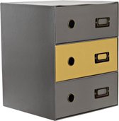 Multi-Functionele Organiser DKD Home Decor Grijs Metaal Oker (28.5 x 28 x 36 cm)