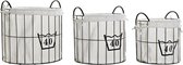 Basket spelset DKD Home Decor Linnen Metaal Loft (3 pcs)