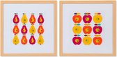 Schilderij DKD Home Decor Kristal Fruit Canvas (2 pcs) (40 x 40 x 2.2 cm)