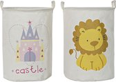 Mand DKD Home Decor Polyester Katoen Leeuw (36 x 36 x 50 cm) (2 pcs)