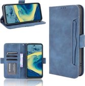 Voor Nokia XR20 Huid Voelen Kalf Patroon Horizontale Flip Lederen Case met Houder & Kaartsleuven & Fotolijst (Blauw)