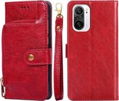 Ritstas PU + TPU Horizontale Flip Leren Case met Houder & Kaartsleuf & Portemonnee & Lanyard Voor Xiaomi Redmi K40 / K40 Pro (Rood)