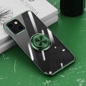 Galvaniserende siliconen schokbestendige hoes met ringhouder voor iPhone 13 Pro (groen)