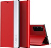 Voor Samsung Galaxy A51 5G Side Gegalvaniseerde Magnetische Ultradunne Horizontale Flip Leather Case met Houder (Rood)