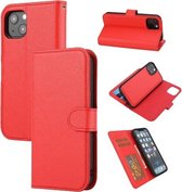 Cross Texture Afneembare Horizontale Flip PU Leren Case met Houder & Kaartsleuven & Portemonnee & Fotolijst Voor iPhone 13 mini (Rood)