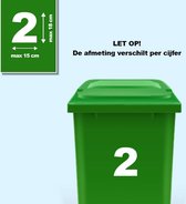 VERSTICKERD - Kliko/container sticker - huisnummer - UV bestendig - Weerbestendig - Duidelijk leesbaar - Slijtvast: CIJFER 2 - Vuilnisbakkensticker - Klikosticker - Containersticke