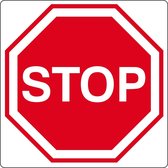 Vloerpictogram “stop”-teken Wit & Rood Anti-slip-vloersticker