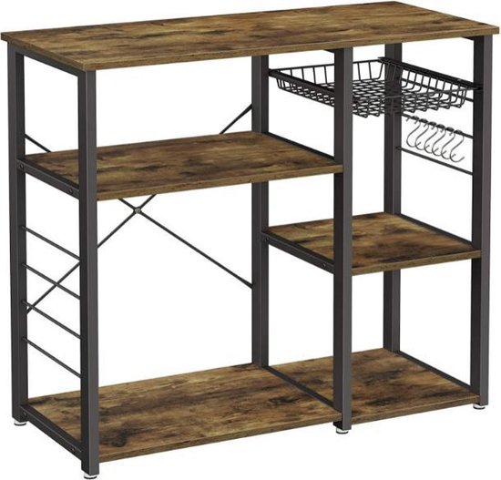 MIRA Home - Keukentafel - Trolley - Industrieel - 90x40x84