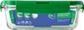 Hermetische rechthoekige 1180ml - Borosilicate Green Cap