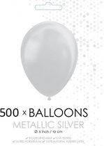 500x Mini ballonnen metallic zilver 5 inch(13cm).