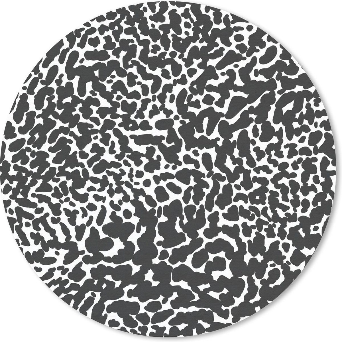 Muismat rond 20x20 cm - Mousepad Patronen - Panterprint - Zwart - Wit - Ronde muismatten