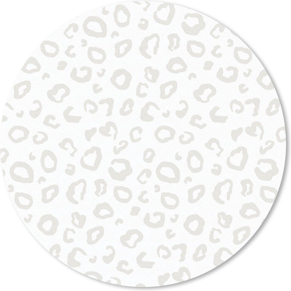 Muismat rond 20x20 cm - Mousepad Patronen - Panterprint - Wit - Ronde muismatten