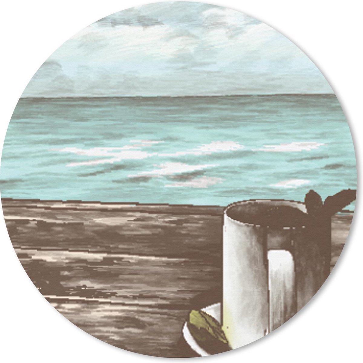 Muismat rond 30x30 cm - Mousepad Zee - Thee - Mok - Ronde muismatten