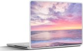 Laptop sticker - 15.6 inch - Strand - Pastel - Zonsondergang - 36x27,5cm - Laptopstickers - Laptop skin - Cover