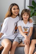 SURF TEDDY BEAR - DAMES  KORTE PYJAMA-SET XL