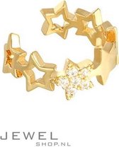 Gold star Earcuff | Gouden Dames Oorbel | Gouden oorbellen met steentjes voor vrouw | Liefdes cadeau voor haar ik hou van jou / I Love you | oorbellen armband ketting earcuff earring