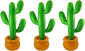 3x stuks opblaasbare cactus 87 cm feestartikelen - Feestdecoraties/feestversieringen - Mexico thema
