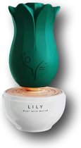 Lelie Luchtdruk Vibrator Suck Sex Toys voor Vrouwen Lily Flower - Monica Moments - Groen