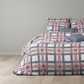 Mistral Home - Dekbedovertrek - 100% katoen flanel - 140x200 cm - 1 kussensloop - Thun - Rood