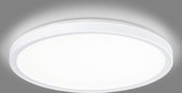 Navaris LED plafondlamp - Ronde lamp voor aan het plafond - Ultra plat - Met indirecte verlichting - Moderne Plafonniere - 19 x 19 x 2,5 cm - 12W